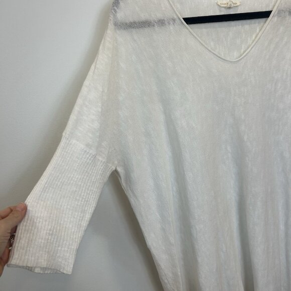 Eileen Fisher Linen Blend V-neck Dolman Sleeves Oversize Boxy Top Small - Picture 5 of 9